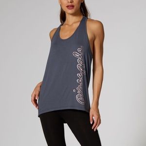 Pineapple Apparel Dance Activewear Top Sleeveless Tank, Charcoal, Rose Gold